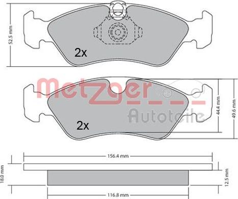 Metzger 1170235 - Brake Pad Set, disc brake autospares.lv