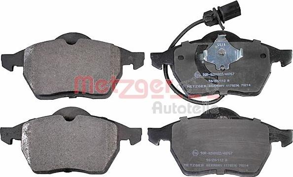 Metzger 1170236 - Brake Pad Set, disc brake autospares.lv