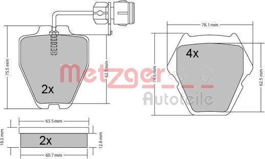 Metzger 1170231 - Brake Pad Set, disc brake autospares.lv