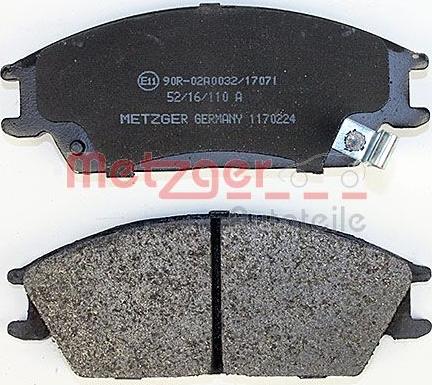 Metzger 1170224 - Brake Pad Set, disc brake autospares.lv