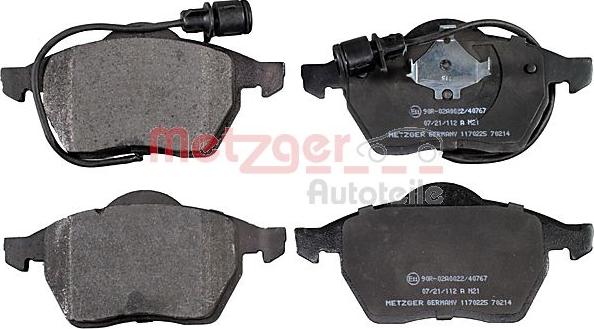 Metzger 1170225 - Brake Pad Set, disc brake autospares.lv