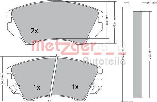 Metzger 1170221 - Brake Pad Set, disc brake autospares.lv