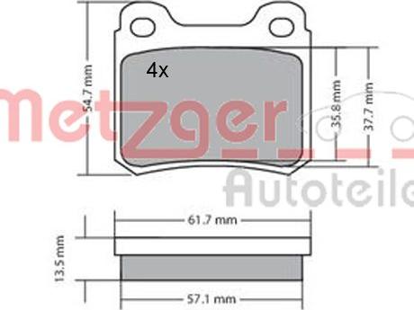 Metzger 1170223 - Brake Pad Set, disc brake autospares.lv