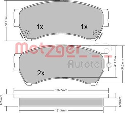 Metzger 1170270 - Brake Pad Set, disc brake autospares.lv