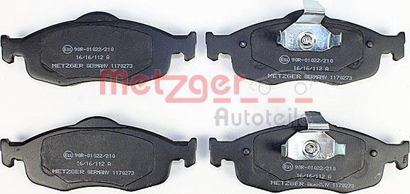 Metzger 1170273 - Brake Pad Set, disc brake autospares.lv