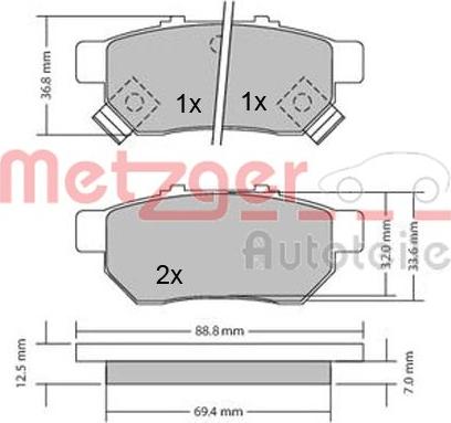 Metzger 1170272 - Brake Pad Set, disc brake autospares.lv