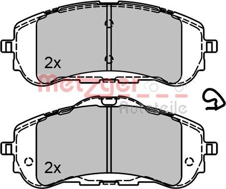 Metzger 1170795 - Brake Pad Set, disc brake autospares.lv