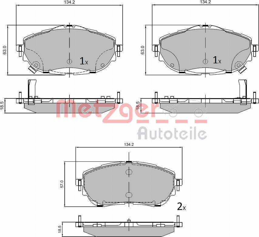 Metzger 1170797 - Brake Pad Set, disc brake autospares.lv