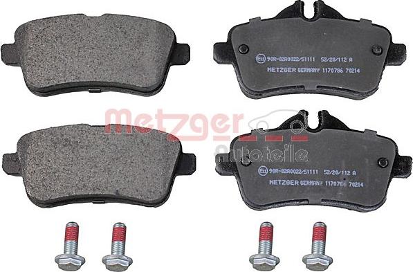 Metzger 1170786 - Brake Pad Set, disc brake autospares.lv