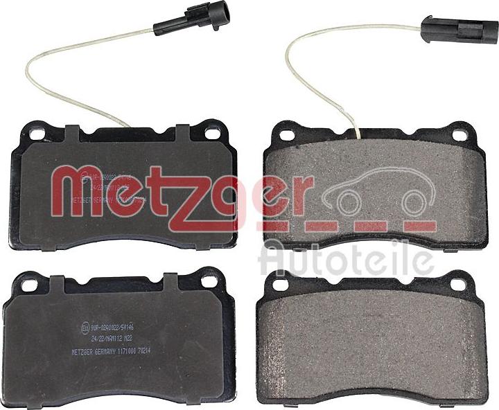 Metzger 1171000 - Brake Pad Set, disc brake autospares.lv