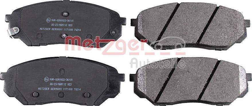 Metzger 1171008 - Brake Pad Set, disc brake autospares.lv