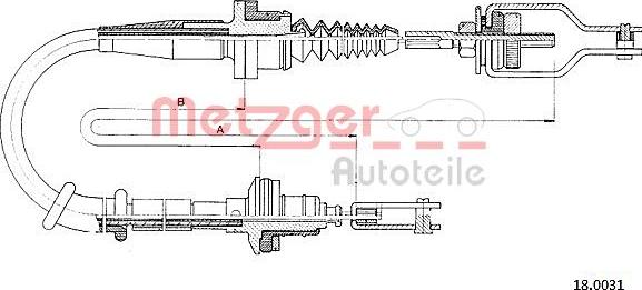 Metzger 18.0031 - Clutch Cable autospares.lv