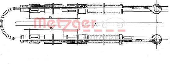 Metzger 12.103E - Cable, parking brake autospares.lv