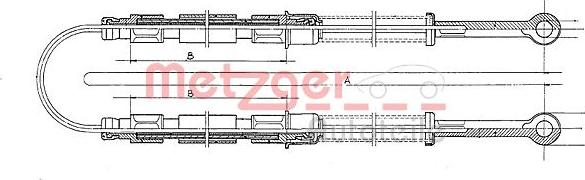 Metzger 12.102E - Cable, parking brake autospares.lv