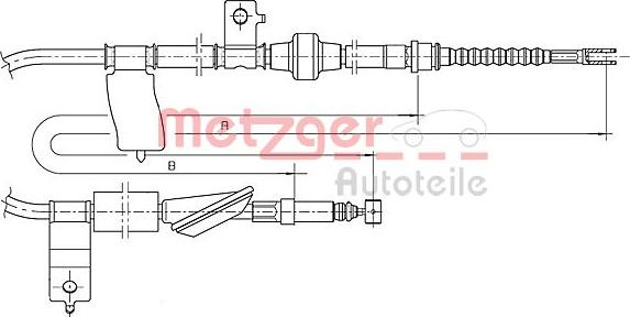 Metzger 17.4017 - Cable, parking brake autospares.lv