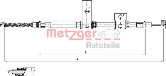 Metzger 17.5014 - Cable, parking brake autospares.lv