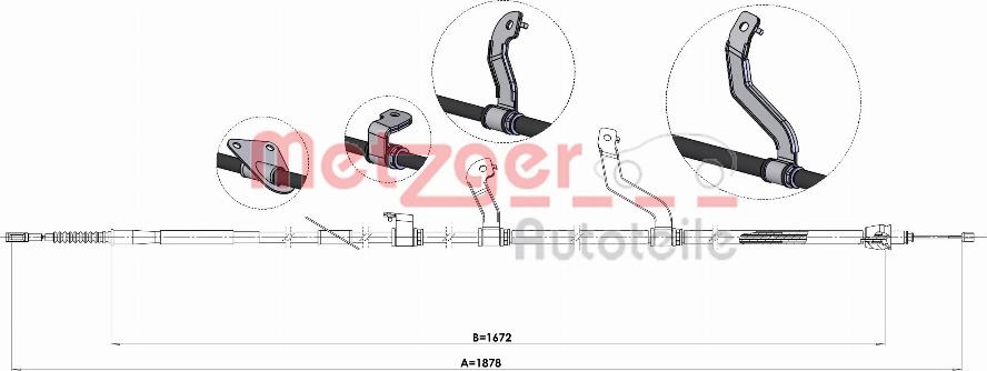 Metzger 17.6074 - Cable, parking brake autospares.lv