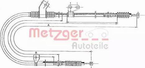 Metzger 17.0572 - Cable, parking brake autospares.lv