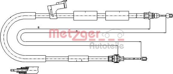 Metzger 17.0684 - Cable, parking brake autospares.lv