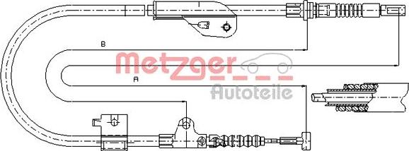 Metzger 17.0238 - Cable, parking brake autospares.lv