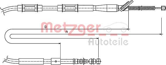 Metzger 17.1445 - Cable, parking brake autospares.lv