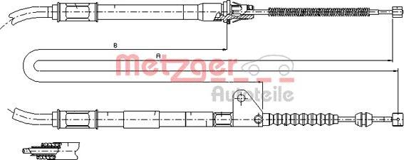 Metzger 17.1414 - Cable, parking brake autospares.lv