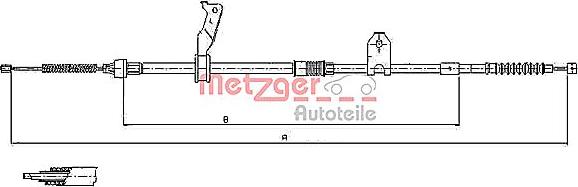 Metzger 17.1480 - Cable, parking brake autospares.lv