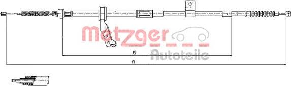 Metzger 17.1483 - Cable, parking brake autospares.lv
