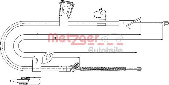 Metzger 17.1074 - Cable, parking brake autospares.lv