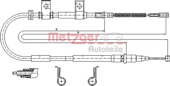 Metzger 17.3502 - Cable, parking brake autospares.lv