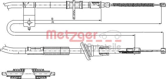 Metzger 17.2511 - Cable, parking brake autospares.lv