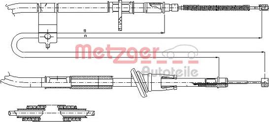 Metzger 17.2518 - Cable, parking brake autospares.lv