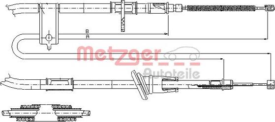 Metzger 17.2512 - Cable, parking brake autospares.lv