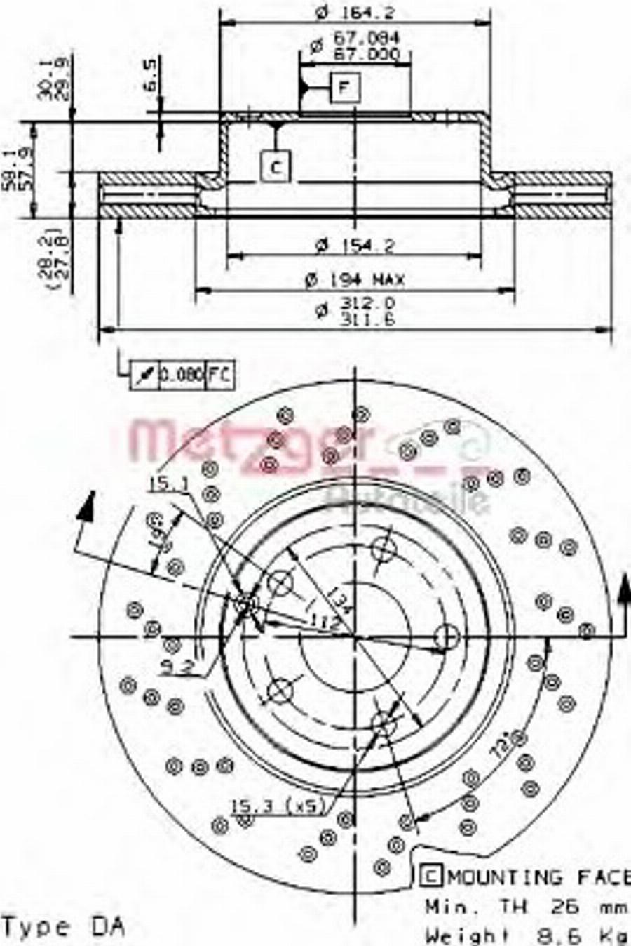 Metzger 24959 - Brake Disc autospares.lv