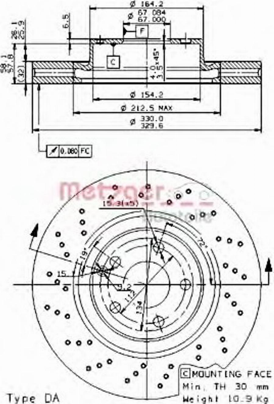 Metzger 24975 - Brake Disc autospares.lv