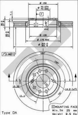 Metzger 24844 V - Brake Disc autospares.lv