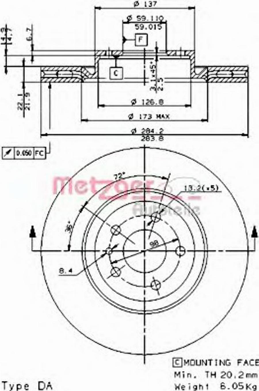 Metzger 24243V - Brake Disc autospares.lv