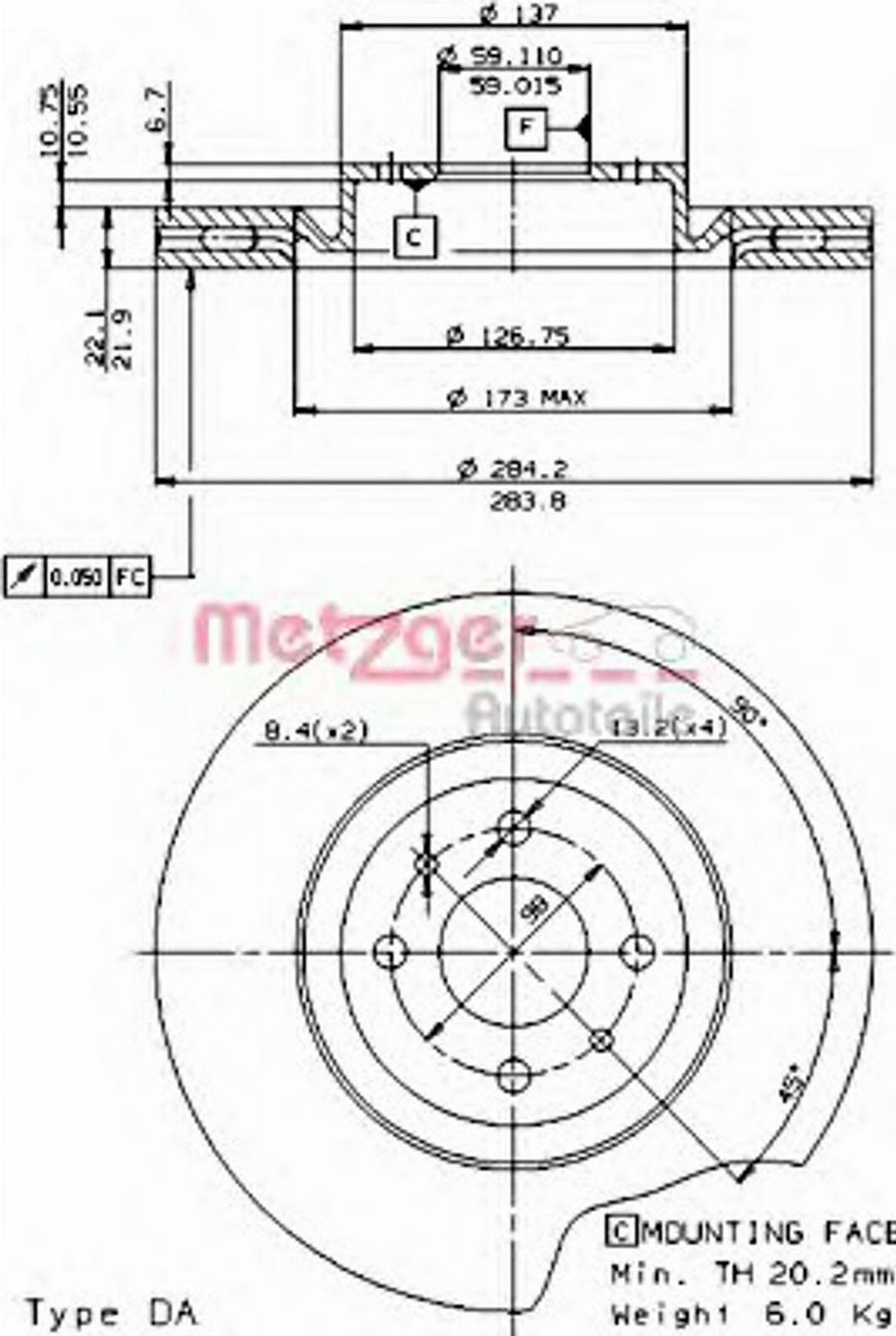 Metzger 24273E - Brake Disc autospares.lv