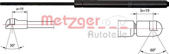 Metzger 2110449 - Gas Spring, boot, cargo area autospares.lv