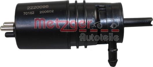 Metzger 2220096 - Water Pump, window cleaning autospares.lv