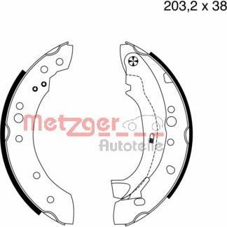 Metzger MG 961 - Brake Shoe Set autospares.lv