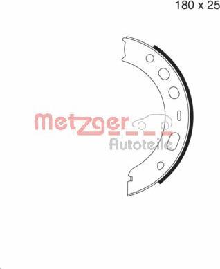 Metzger MG 979 - Brake Shoe Set, parking brake autospares.lv