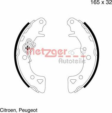 Metzger MG 429 - Brake Shoe Set autospares.lv