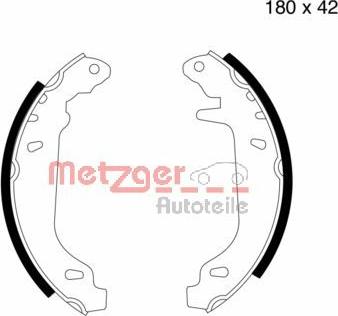 Metzger MG 424 - Brake Shoe Set autospares.lv