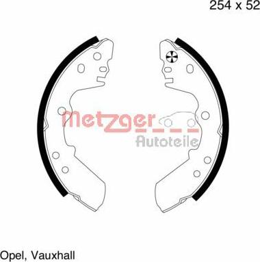 Metzger MG 587 - Brake Shoe Set autospares.lv