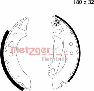 Metzger MG 538 - Brake Shoe Set autospares.lv