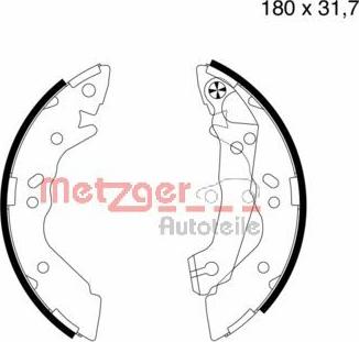 Metzger MG 575 - Brake Shoe Set autospares.lv