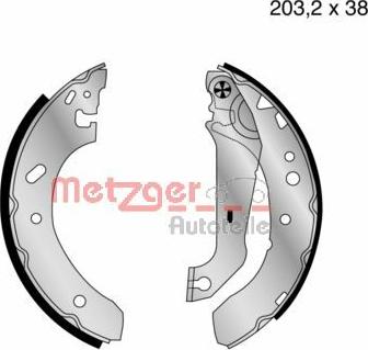 Metzger MG 640 - Brake Shoe Set autospares.lv