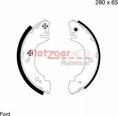 Metzger MG 643 - Brake Shoe Set autospares.lv