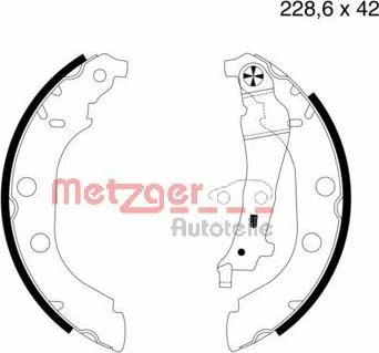 Metzger MG 631 - Brake Shoe Set autospares.lv